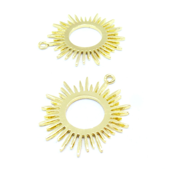 Pendentifs Forme Géométrique Soleil, Galaxie 30mm métal finition Doré