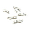 Bélières à Coller forme Feuille 21 mm, métal finition ARGENT ANTIQUE