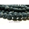 Perles rondes Agate Veine de Dragon Noir Mat Givré 6mm – Couleur 07