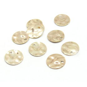 Pendentifs, Médaillon style Martelé 10mml en Laiton finition Doré 18KT