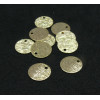 Pendentifs, Médaillon  Striée 8 mm, Laiton finition Doré à l'or fin  24K