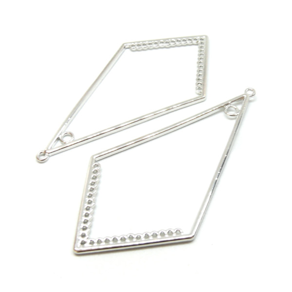 Multi Connecteurs, Chandeliers, Forme Navette 8.9 cm, métal coloris Argent Platine Rhodié