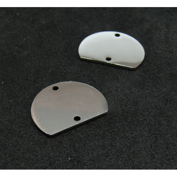 Connecteurs Géométriques 19mm – Acier Inoxydable Argenté Placage IONIQUE IP