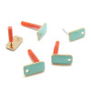 Boucles d'oreille puce style émaillé Rectangle 12mm avec trou couleur Turquoise métal finition Dore