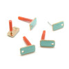 Boucles d'oreille puce style émaillé Rectangle 12mm avec trou couleur Turquoise métal finition Dore