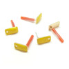 Boucles d'oreille puce style émaillé Rectangle 12mm avec trou couleur Jaune métal finition Dore