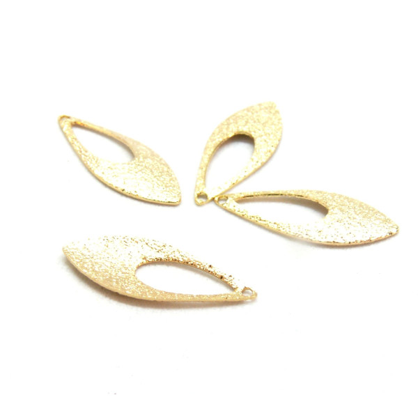 Pendentifs, breloques forme Géométrique  Navette Stardust 19 mm métal coloris Doré