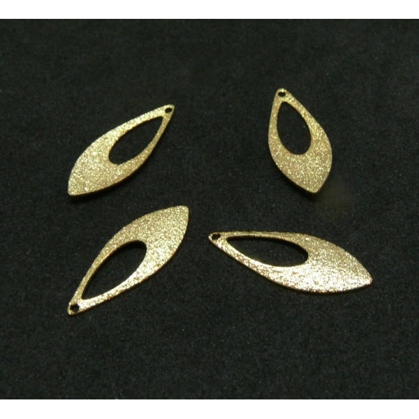 Pendentifs, breloques forme Géométrique  Navette Stardust 19 mm métal coloris Doré