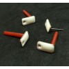 Boucles d'oreille puce style émaillé Rectangle 12mm avec trou couleur Blanc métal finition Dore  ( vendu sans embout poussoir )