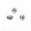 Perles intercalaires Rondelles Ethnique 9 par 6 mm, métal  finition Argent Antique
