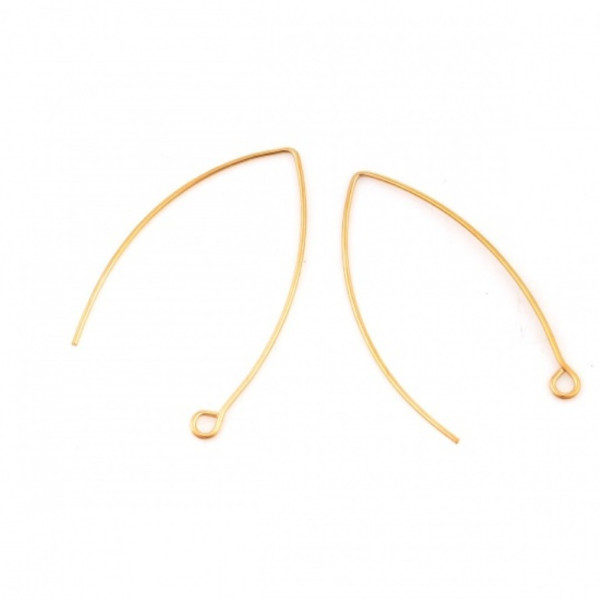 Boucles d'oreille dormeuses  35mm Laiton finition Doré à l'or fin 18K
