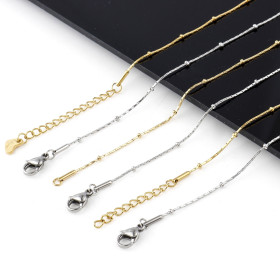 Bracelet - maille Anglaise très fine 0.8mm - en Acier Inoxydable 304 -finition Doré