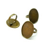 Supports de Bague Ovale 18 par 25mm anneau fin Laiton finition  Bronze