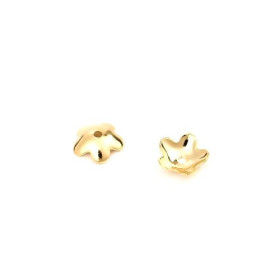 Coupelles - caps - Forme Fleur -  6 mm - Acier Inoxydable Doré