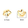 coupelles - caps - Forme Fleur - 6 mm - Acier Inoxydable Doré