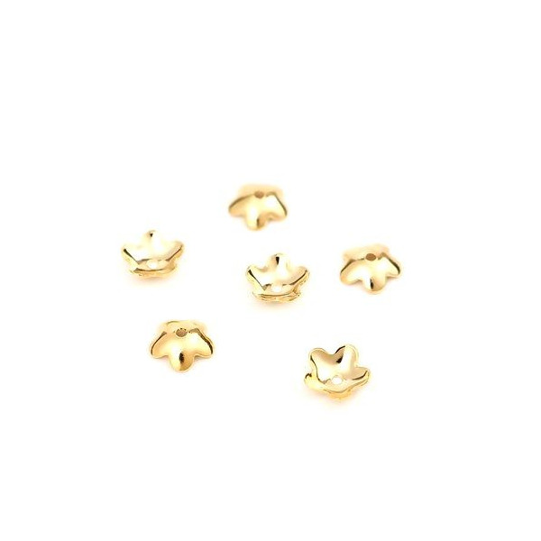 Coupelles - caps - Forme Fleur -  6 mm - Acier Inoxydable Doré