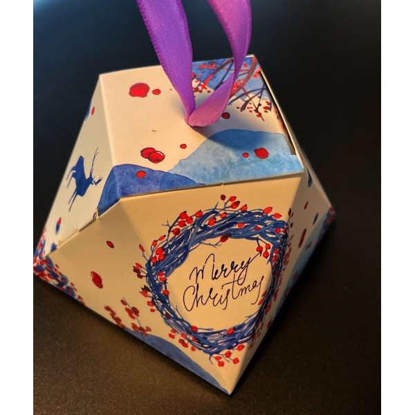 Emballages carton, Emballage Cadeau, Boite à monter soi même 8 par 8 par 6cm motif  Noël Merry Christmas