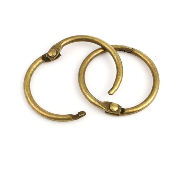 Grands Porte Clés, PORTE CLEFS  Anneaux 30mm métal couleur BRONZE