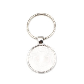 Supports de Porte Clés, Porte clé 25mm métal finition Argent Platine Rhodié