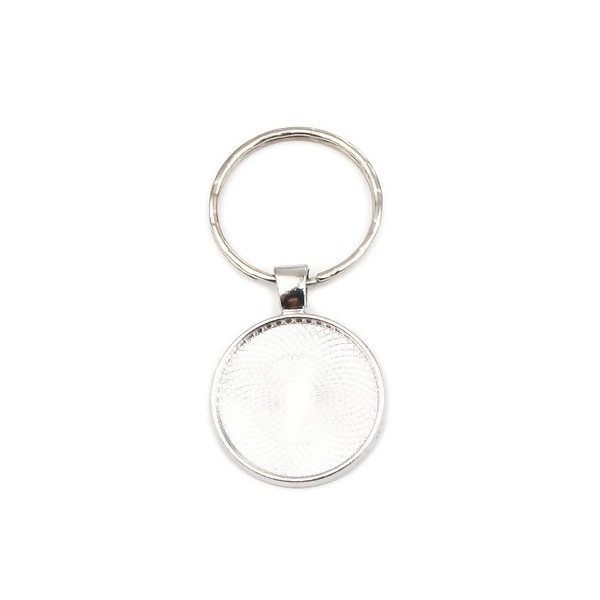 Supports de Porte Clés, Porte clé 25mm métal finition Argent Platine Rhodié