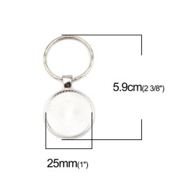 PS110257645 PAX 4 supports de Porte Cles, Porte clé 25mm metal couleur Argent Platine