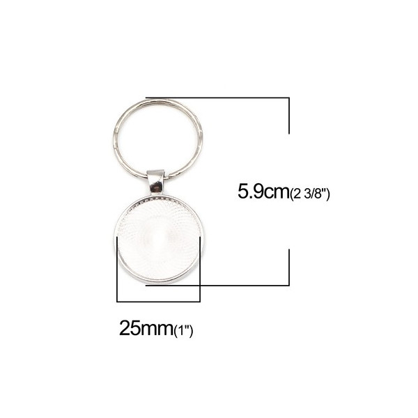 PS110257645 PAX 4 supports de Porte Cles, Porte clé 25mm metal couleur Argent Platine
