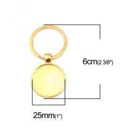 PS11684241 PAX 20 Key Ring, Keychain 25mm Metal Color Gold with Chain