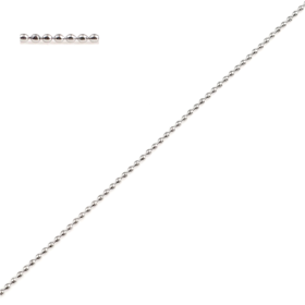 Chaine maille Bille 1,5 mm en Acier Inoxydable finition Argent Platine Rhodié