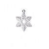 Pendentifs Flocons 20mm, Acier Inoxydable 304 finition Argent Platine Rhodié