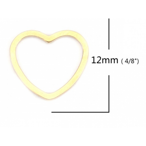 Pendentifs Connecteurs Coeur 12 mm Doré en Acier Inoxydable 304 pour bijoux raffinés