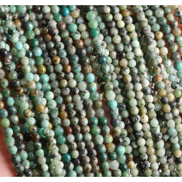 Perles rondes 3 mm Turquoise Africaine