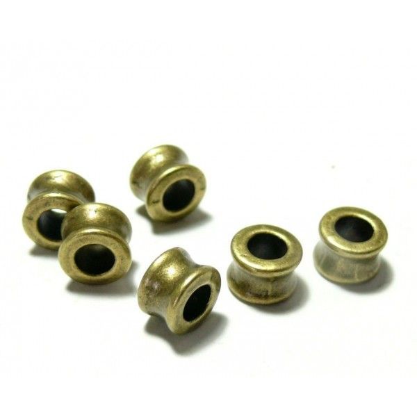 Perles intercalaire Tambour Trou 4.5mm qualité finition Bronze