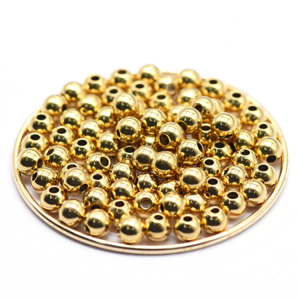 Perles intercalaires Rondes 2,5mm Trou 1mm en Acier Inoxydable pour bijoux