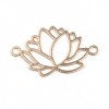 Estampes pendentif connecteur filigrane Fleur de lotus 23mm métal couleur Doré