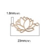 Estampes pendentif connecteur filigrane Fleur de lotus 23mm métal couleur Doré