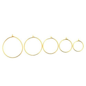 Boucles d'oreilles Créoles Tige 30mm Laiton finition Or 18KT