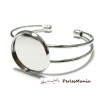 Support de bracelet 20mm ARGENT PLATINE Rhodié pour collage digitale