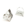 BN117102 PAX 10 supports de bague carré 25mm bord épais qualité Extra Laiton couleur Argent Platine