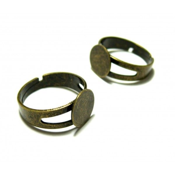 Supports de bague plateau lisse 10mm anneau Double Laiton finition Bronze