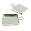 Supports de pendentif CARRE en 25mm bord épais attache triangle laiton couleur Argent Platine Rhodié