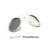 Supports de Boucle d'oreille 13 par 18mm Laiton coloris Argent Platine Rhodié