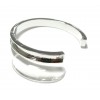 Support bracelet Jonc Manchette pour cordon en 5.5mm couleur Argent Platine Rhodié