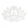 Estampes pendentif connecteur filigrane Yoga Bouddha Fleur de lotus 38mm métal couleur Argent Platine
