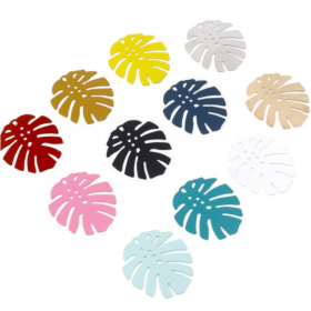 Estampes pendentif Grande feuille de Monstera 36mm métal couleur Doré