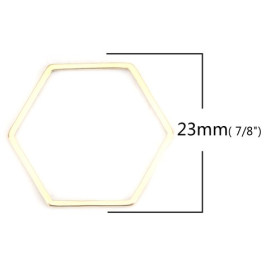 Pendentifs Connecteurs HEXAGONE 23 mm Doré en Acier Inoxydable 304 pour bijoux raffinés