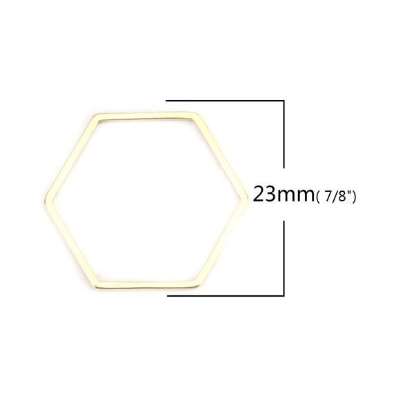 Pendentifs Connecteurs HEXAGONE 23 mm Doré en Acier Inoxydable 304 pour bijoux raffinés