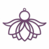 Estampes pendentif Grande feuille de lotus 39mm métal finition Violet