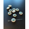 Perles Intercalaire Nacre Œil de la protection Blanche plate Ronde 11mm