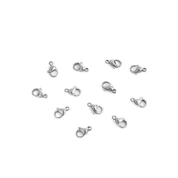 Mousquetons 11 mm, Acier Inoxydable 304 finition Argent