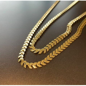 Chaine Chevron EPI Laiton finition Doré à l'or fin 18K